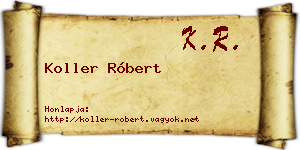 Koller Róbert névjegykártya